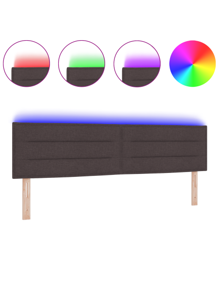 Testata Lettone Design Linee Marrone Scuro 90 cm Tessuto