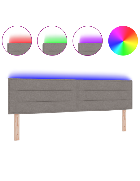 Testiera LED Design Linee Tortora 90 cm Tessuto