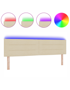 Testiera LED con luci a strisce a LED Crema 180 cm Poliestere 2
