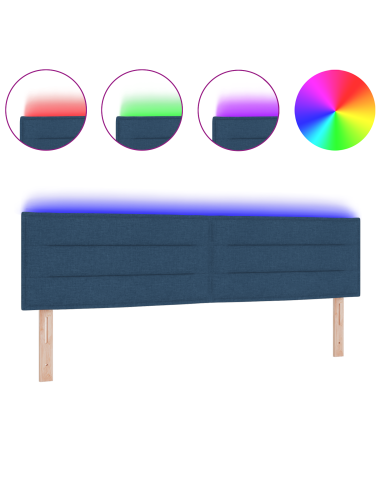 Testiera LED con luci a strisce a LED Blu 180 cm Poliestere