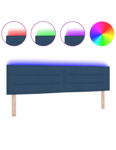 Testiera LED con luci a strisce a LED Blu 180 cm Poliestere