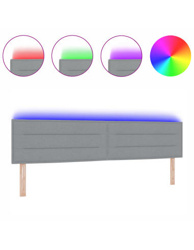 Testiera LED con testiera Grigio chiaro 200 cm Poliestere