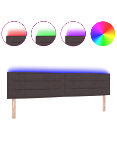 Testiera LED con testiera Marrone Scuro 200 cm Poliestere 2