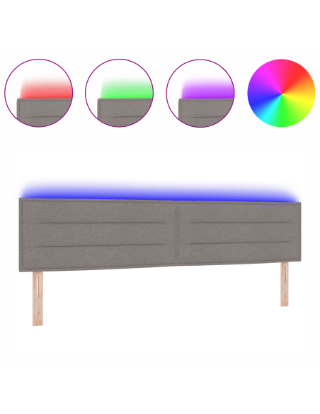 testata a LED Design Linee Tortora 200 cm Tessuto