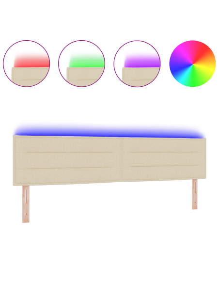 Testiera LED con luci a strisce a LED Crema 200 cm Poliestere
