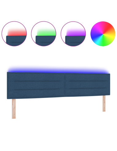 Testiera LED con luci a strisce a LED Blu 200 cm Poliestere