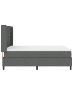 Letto a molle con materasso Grigio scuro 160 x 200 cm Tessuto 2