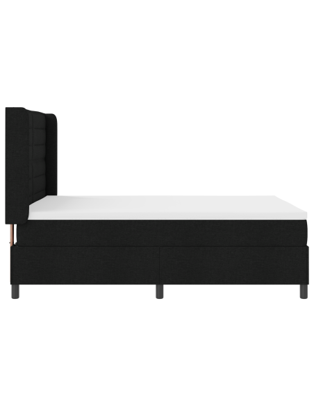 Letto  con rete a molla e materasso nero 160x200 cm in tessuto