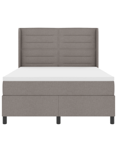 Letto Box Spring  con Materasso Tortora 160x200 cm in Tessuto
