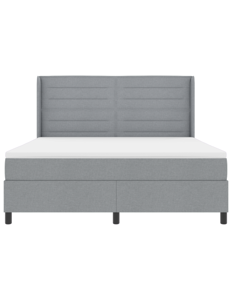 Letto a molle con materasso Grigio chiaro 180 x 200 cm Tessuto