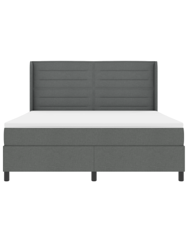 Letto a molle con materasso Grigio scuro 180 x 200 cm Tessuto