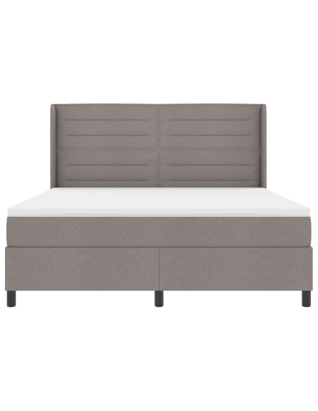 Letto box spring con materasso tortora 180x200 cm in tessuto