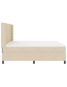 Letto a molle con materasso Crema 180 x 200 cm Tessuto 2