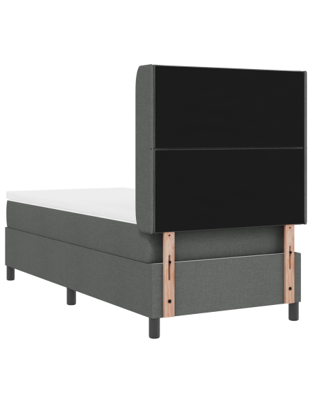 Letto a Box  con Materasso Grigio Scuro 90x200 cm in Tessuto
