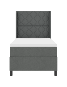 Letto a molle con materasso Grigio scuro 100 x 200 cm Tessuto