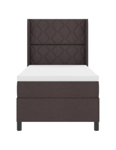 Letto a molle con materasso Marrone scuro 100 x 200 cm Tessuto