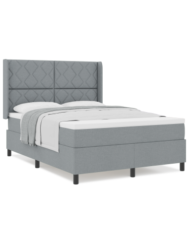 Letto a molle con materasso Grigio chiaro 160 x 200 cm Tessuto