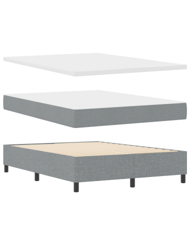Letto a molle con materasso Grigio chiaro 160 x 200 cm Tessuto