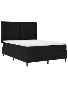 Letto a molle con materasso Nero 160 x 200 cm Tessuto 2