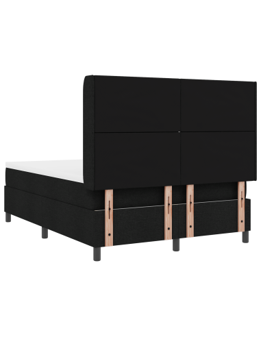 Letto a molle con materasso Nero 160 x 200 cm Tessuto