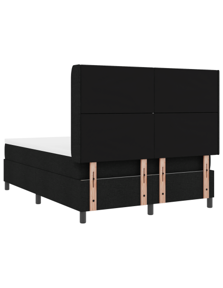 Box Spring Letto con Materasso Nero 160x200 cm Tessuto