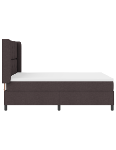 Letto a molle con materasso Marrone scuro 160 x 200 cm Tessuto 2