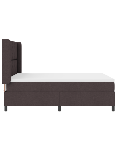 Letto a molle con materasso Marrone scuro 160 x 200 cm Tessuto