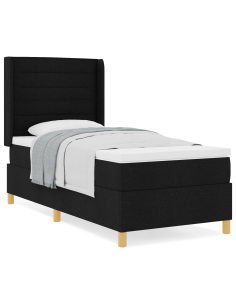 Letto a molle con materasso Nero 80 x 200 cm Tessuto 2