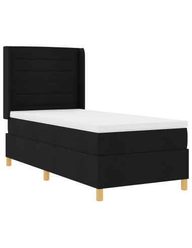 Letto a molle con materasso Nero 80 x 200 cm Tessuto