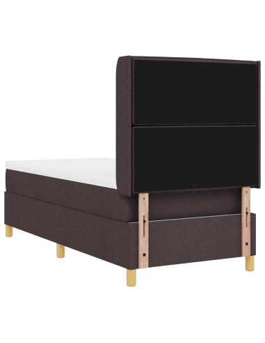Letto a molle con materasso Marrone Scuro 80 x 200 cm Tessuto