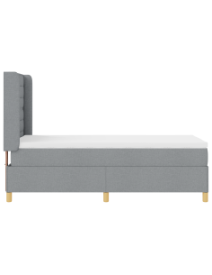 Letto a molle con materasso Grigio chiaro 90 x 190 cm Tessuto 2