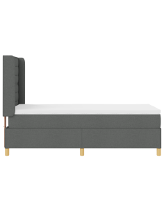 Letto a molle con materasso Grigio scuro 90 x 200 cm Tessuto 2