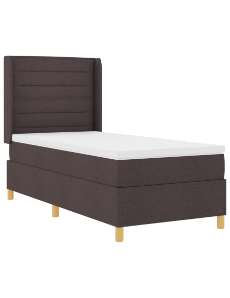 Letto Box Spring con Materasso Marrone Scuro 100x200 cm Fabbricato