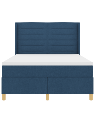 Letto a molle con materasso Blu 140 x 190 cm Tessuto