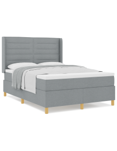 Letto a molle con materasso Grigio chiaro 140 x 200 cm Tessuto 2