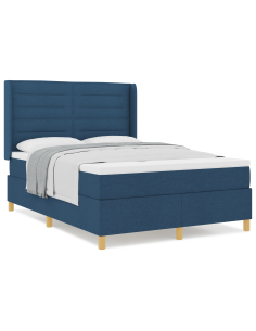 Letto a molle con materasso Blu 140 x 200 cm Tessuto 2