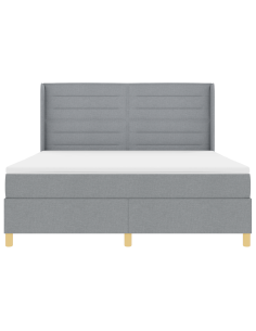 Letto a molle con materasso Grigio chiaro 180 x 200 cm Tessuto