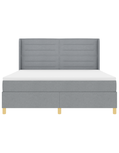 Letto a molle con materasso Grigio chiaro 180 x 200 cm Tessuto