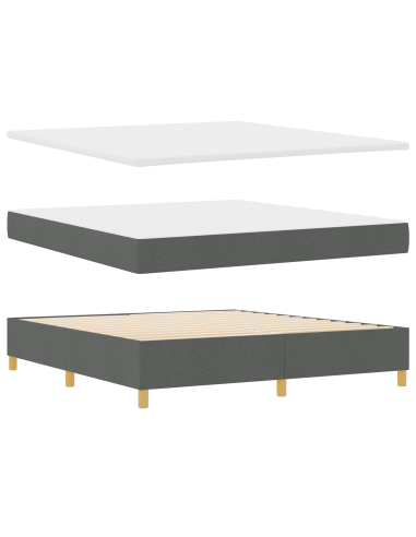 Letto a molle con materasso Grigio scuro 180 x 200 cm Tessuto