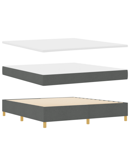 Letto a molle con materasso Grigio scuro 180 x 200 cm Tessuto