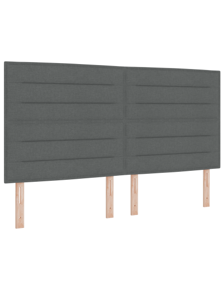 Letto a molle con materasso Grigio scuro 180 x 200 cm Tessuto