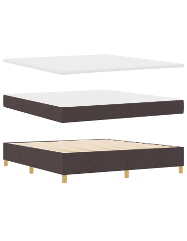 Letto a molle con materasso Marrone Scuro 180 x 200 cm Tessuto