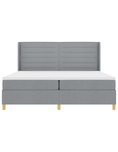Letto a molle con materasso Grigio chiaro 200 x 200 cm Tessuto