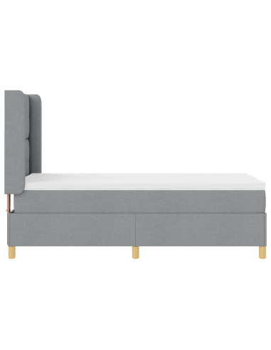 Letto a molle con materasso Grigio chiaro 80 x 200 cm Tessuto
