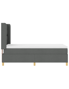 Letto a molle con materasso Grigio scuro 80 x 200 cm Tessuto 2