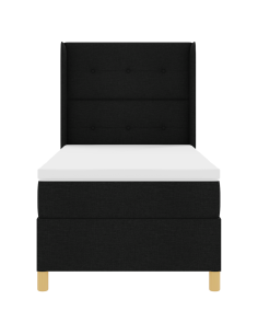 Letto a molle con materasso Nero 80 x 200 cm Tessuto