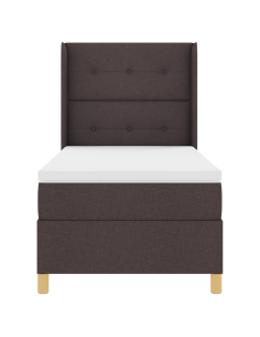 Letto a molle con materasso Marrone Scuro 80 x 200 cm Tessuto