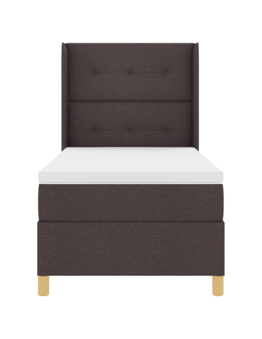 Letto a molle con materasso Marrone Scuro 80 x 200 cm Tessuto