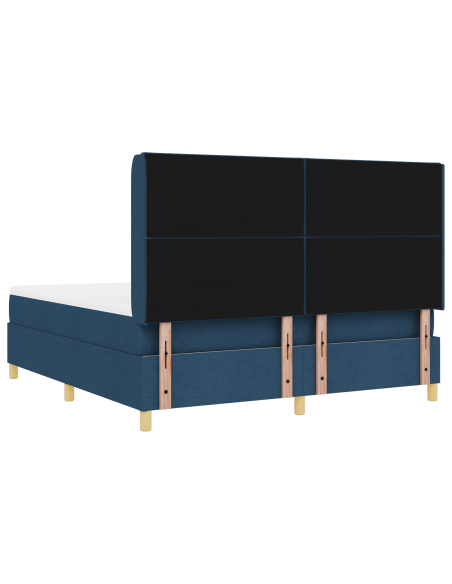 Letto con rete a doghe e materasso & LED Blu 180x200 cm Tessuto