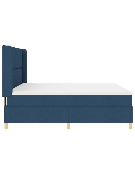 Letto con rete a doghe e materasso & LED Blu 180x200 cm Tessuto
